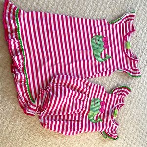 Classic whimsy dress(6) and bubble (3t)